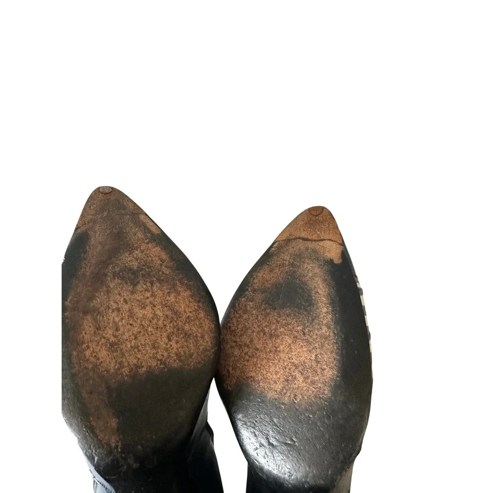 Vintage 40s 50s Peacock Shoes Blue Leather Striped Knot Pointed Toe Pumps Heels